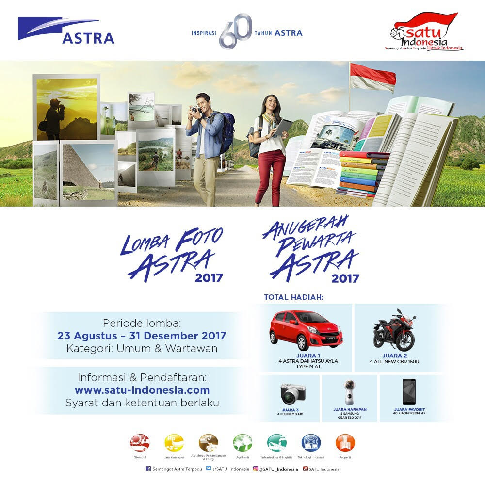 Jangan Lewatkan! Ditutup 3 Minggu Lagi Pendaftaran Lomba Foto Astra & Anugerah Pewarta Astra 2017